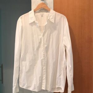 James Perse white button down dress shirt.